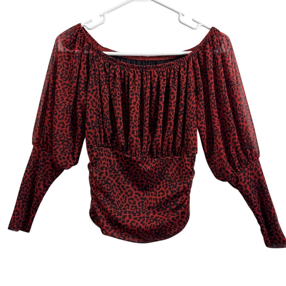 Express Off Shoulder Leopard Top Fall Going Out Size‎ XS Y2K